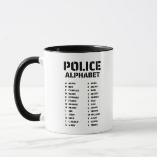 Police Phonetic Alphabet Chart for Officers Mug
