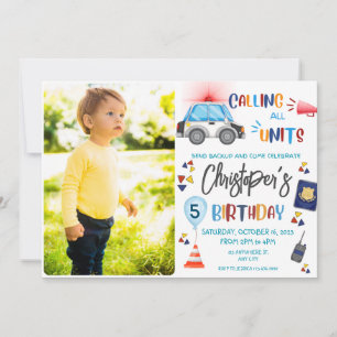 Police photo Invitation Birthday Party