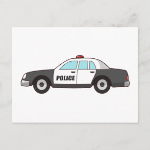 Police Policemen Patrol Car Protect  Serve City Postcard