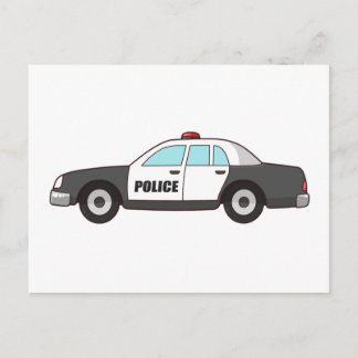 Police Policemen Patrol Car Protect  Serve City Postcard