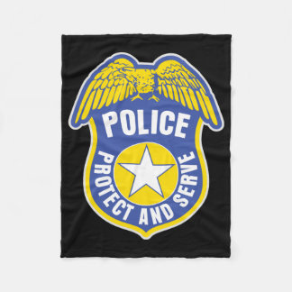 Police Protect and Serve Badge Fleece Blanket