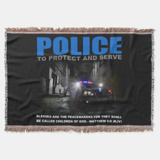 Police Protect And Serve Throw Blanket