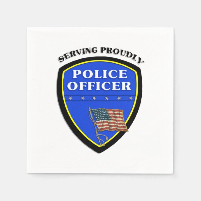 Police Proudly Serving Napkin (Front)