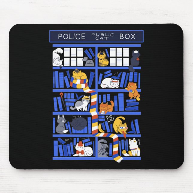 Police Public Cat Box Funny Kitten Cat Doctor Libr Mouse Pad (Front)