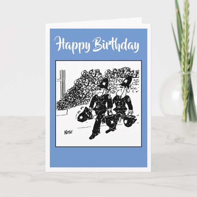 Police Putting Out a Fire with Water in Helmets Card (Front)