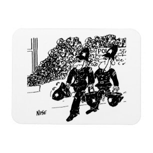 Police Putting Out a Fire with Water in Helmets Magnet