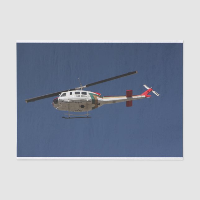 Police Rescue Helicopter Tissue Paper (Front)
