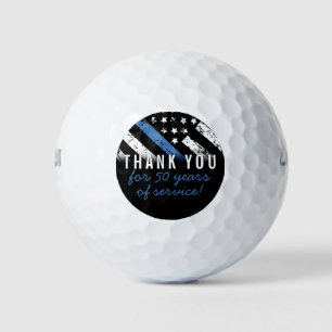 Police Retirement Anniversary Blue Line Flag Golf Balls