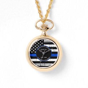 Police Retirement Anniversary Thin Blue Line Watch