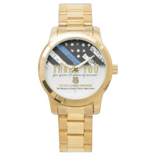 Police Retirement Anniversary Thin Blue Line Watch