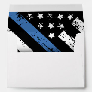 Police Retirement Blue Line Flag Law Enforcement Envelope