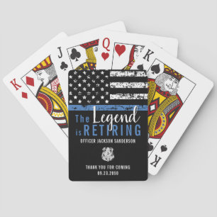 Police Retirement Blue Line Flag Law Enforcement Playing Cards