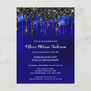 Police Retirement Elegant Law Enforcement Announcement Postcard