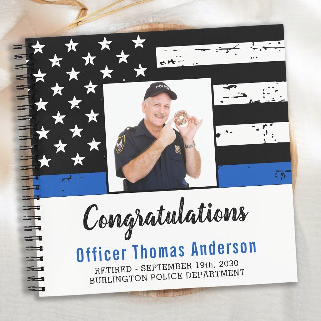 Police Retirement Guest Book Custom Photo Party (Creator Uploaded)