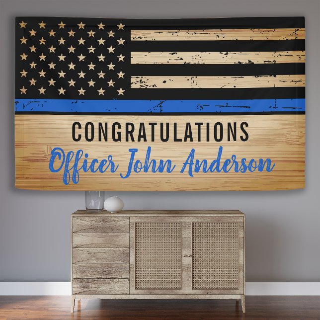 Police Retirement Law Enforcement Thin Blue Line Banner (Creator Uploaded)