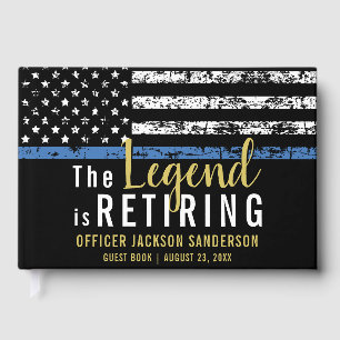 Police Retirement Law Enforcement Thin Blue Line Guest Book