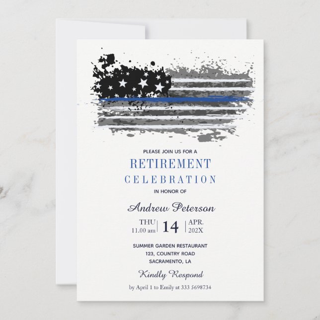 Police Retirement Party invitation (Front)
