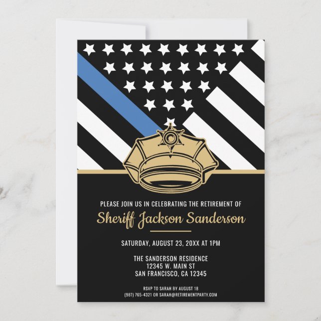 Police Retirement Party Law Enforcement Invitation (Front)