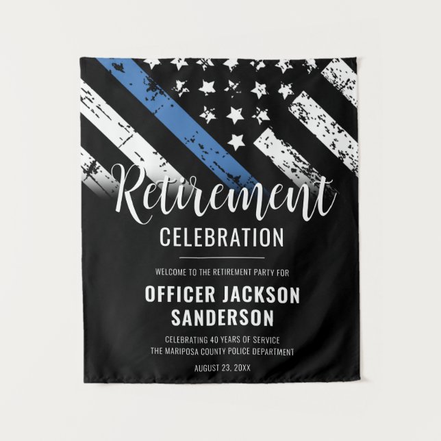 Police Retirement Party Law Enforcement Welcome Tapestry (Front)