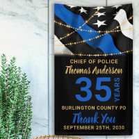 Police Retirement Party Thin Blue Line Flag