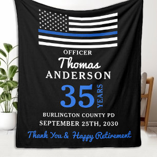 Police Retirement Personalised Law Enforcement  Fleece Blanket