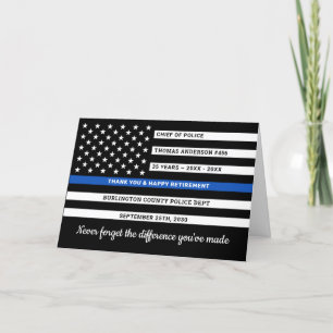 Police Retirement Thin Blue Line Congratulations  Card