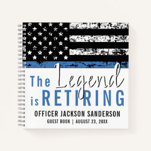 Police Retirement Thin Blue Line Guest Book