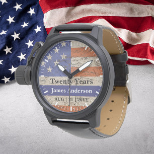 Police Retirement Watch Thin Blue Line US Flag
