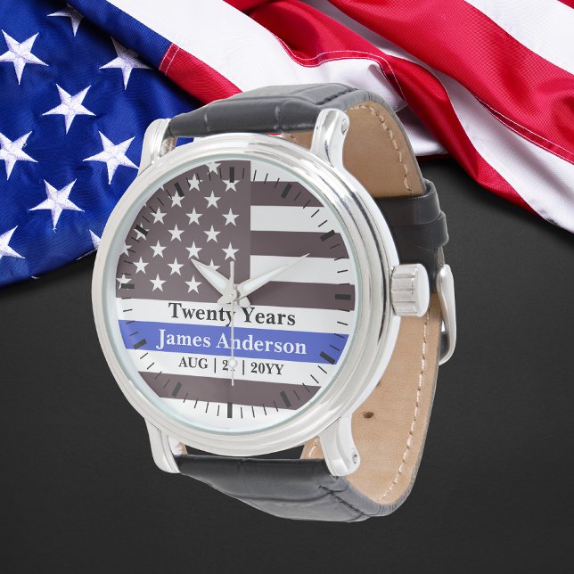 Police Retirement Watch Thin Blue Line US Flag (Creator Uploaded)