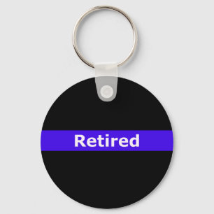 Police Retirted Thin Blue Line Key Ring