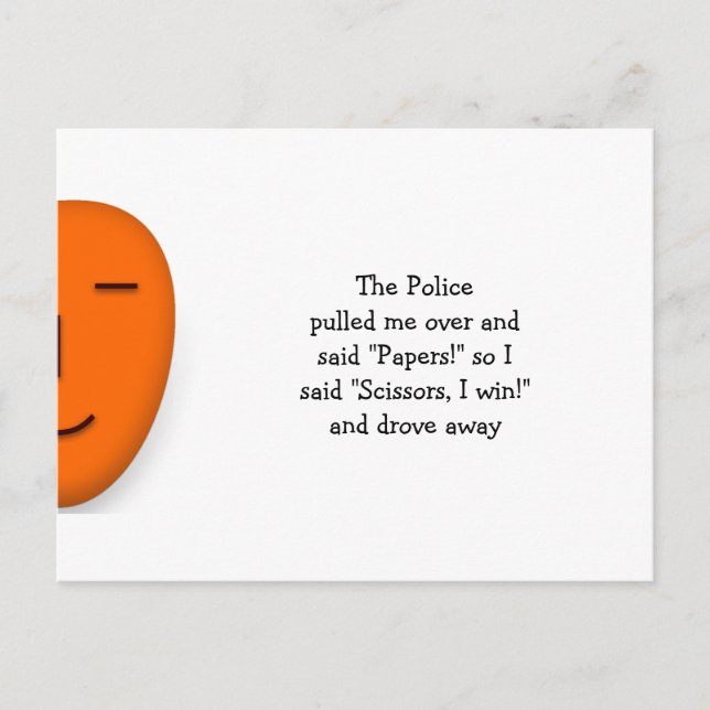 Police Rock Paper Scissors - Send a Smile Postcard (Front)