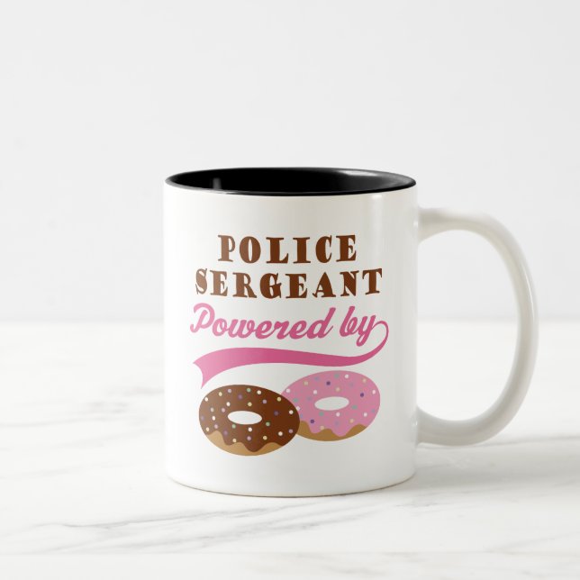 Police Sergeant Funny Gift Two-Tone Coffee Mug (Right)