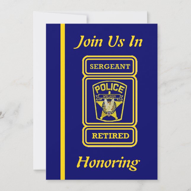 Police Sergeant Retirement Invitation (Front)