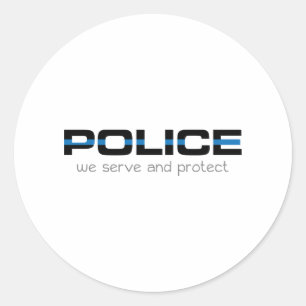 Police Serve Protect Classic Round Sticker