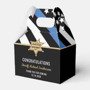 Police Sheriff Retirement Thin Blue Line Flag Favour Box