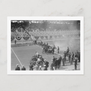 Police Show -- Start of Motorcycle Race Postcard