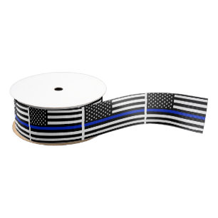 Police Style American Flag Grosgrain Ribbon