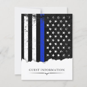 Police Style American Flag Party Event Guest Info RSVP Card
