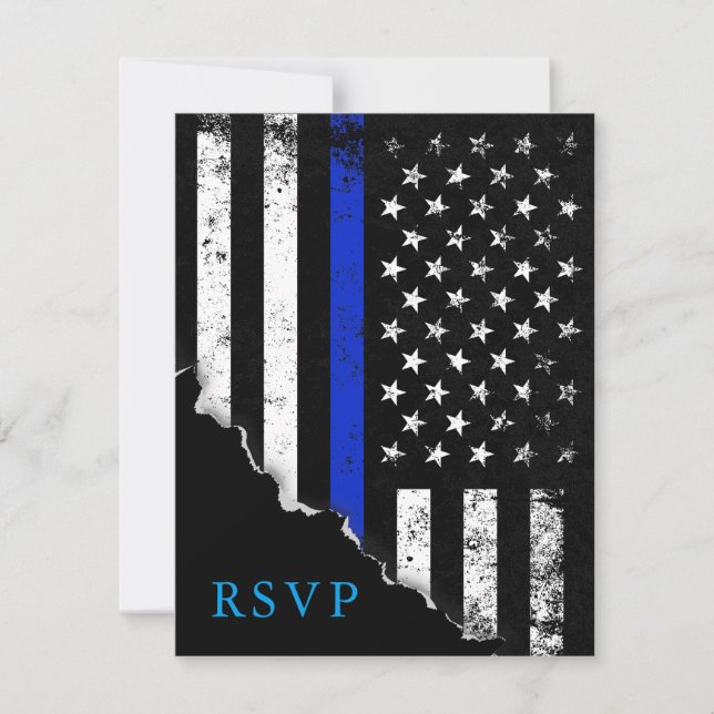 Police Styled American Flag RSVP Reply (Front)