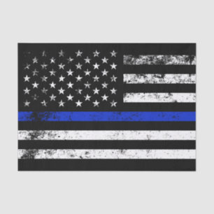 Police Styled Distressed American Flag Tissue Paper