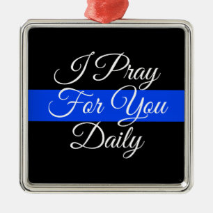 POLICE SUPPORT THIN BLUE LINE CHRISTMAS ORNAMENT