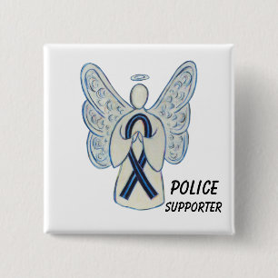 Police Supporter Angel Awareness Ribbon Pins