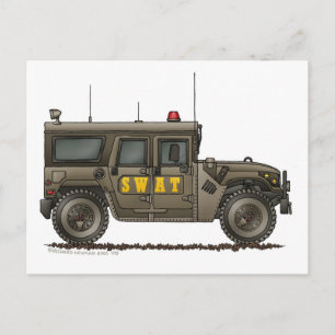 Police SWAT Team Hummer Law Enforcement Postcard