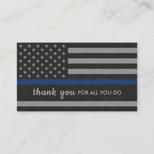 Police Thank You Personalised Thin Blue Line Business Card