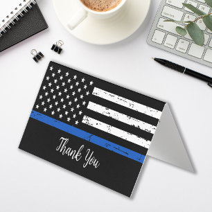 Police Thank You Personalised Thin Blue Line Business Card