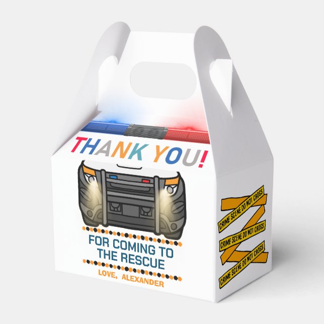 Police Theme Kids Birthday Party  Favour Box (Front Side)