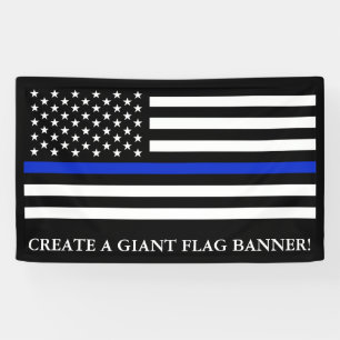 Police Themed American flag Banner