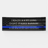 Police Themed American Flag Dark Backdrop