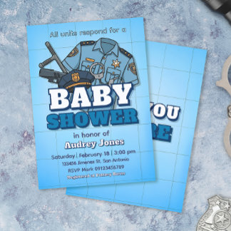 Police Themed Baby Shower Invitation