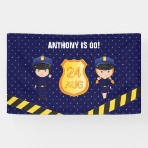 Police themed Birthday Party personalised Banner